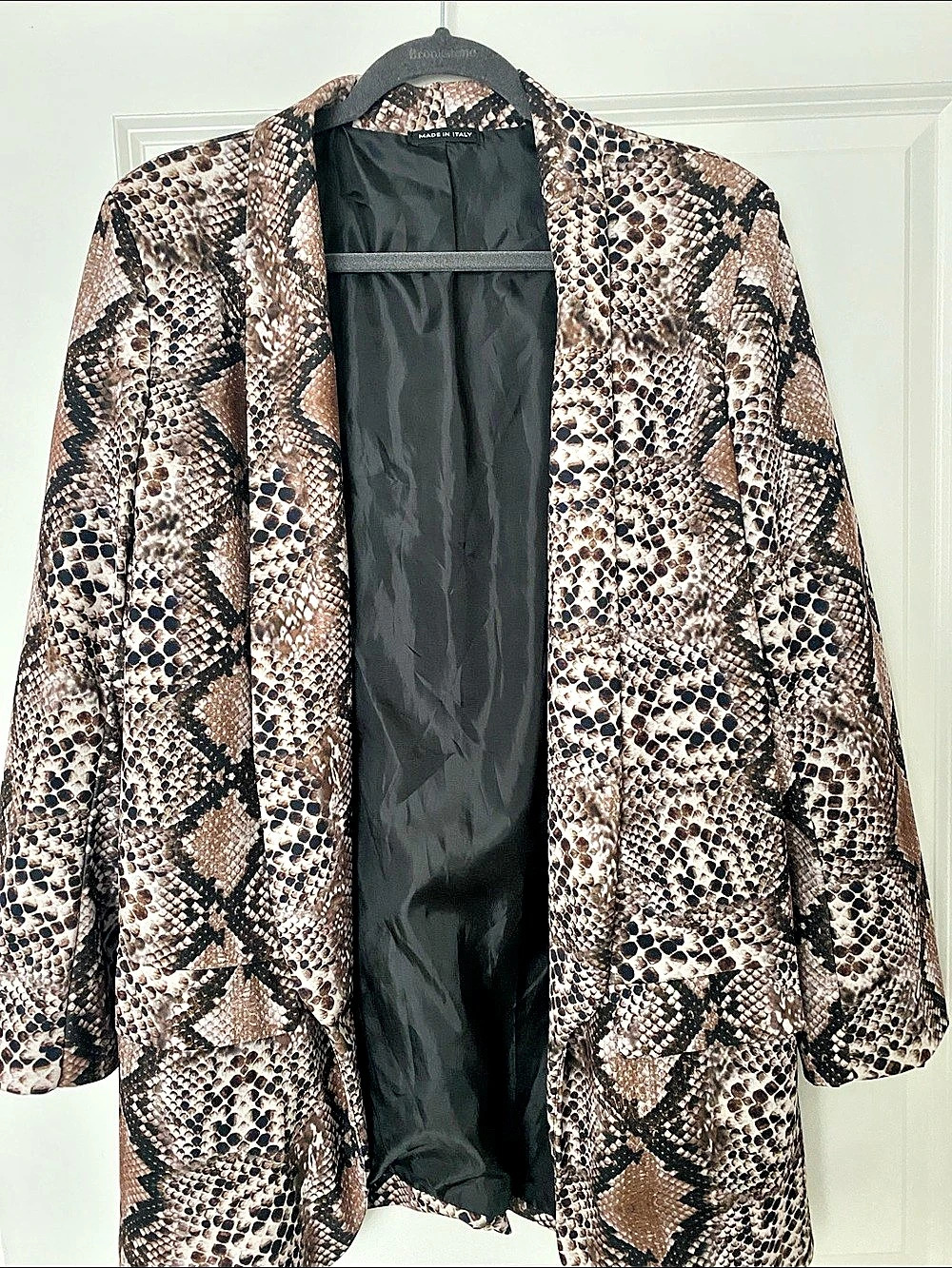Boohoo Snake Print Blazer Size 14 Tall